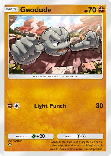 The Geodude card from Mythical Island in Pokemon TCG Pocket
