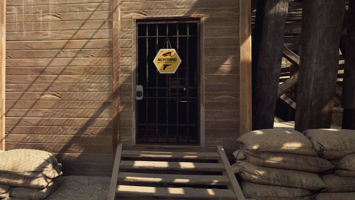 Wehrmacht door in front of guard tower