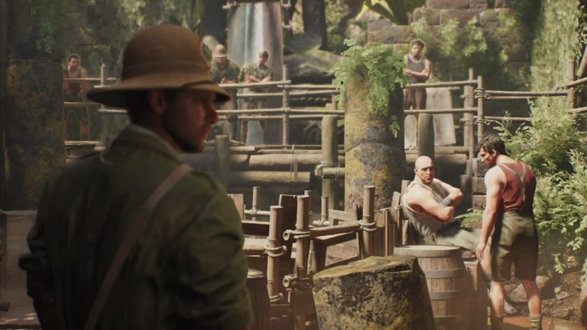 Picture showing Indiana Jones entering the boxing pit in Sukhothai.