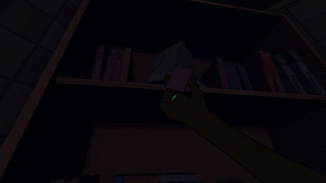 Picking up the Cartridge off the top shelf from the living room bookcase in MiSide