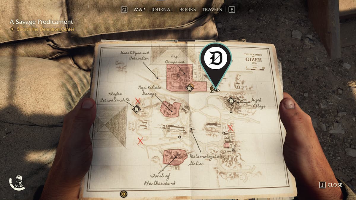 Wehrmacht key and disguise map location pin