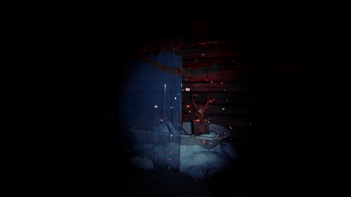 a krampus box in the bathroom in phasmophobia.