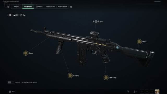G3 calibration screen in Delta Force
