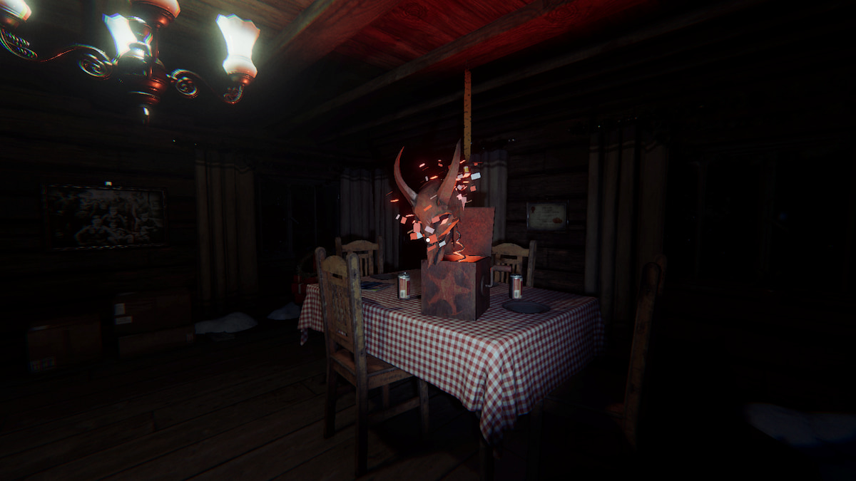 a krampus box in the dining room in phasmophobia.