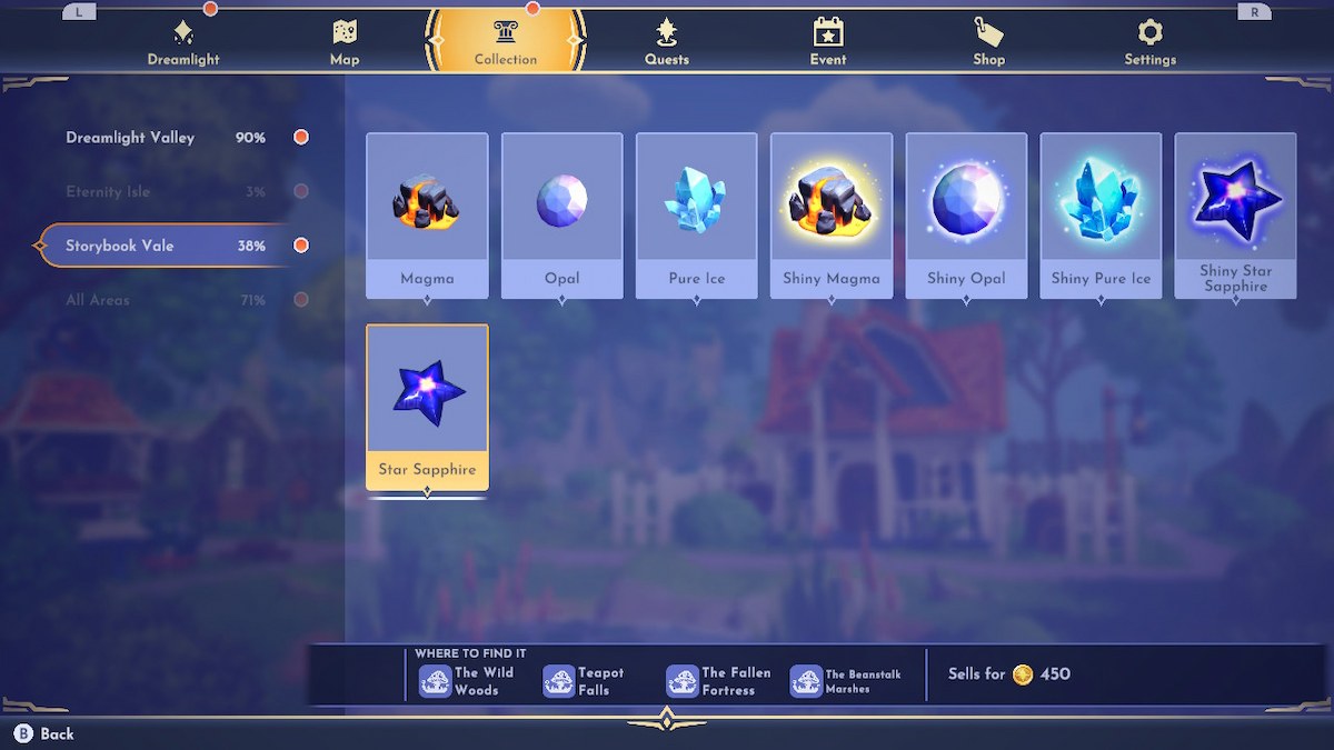 Star Sapphire locations in DDV.