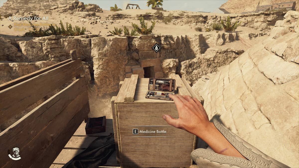 Indiana jones grabbing a medicine bottle