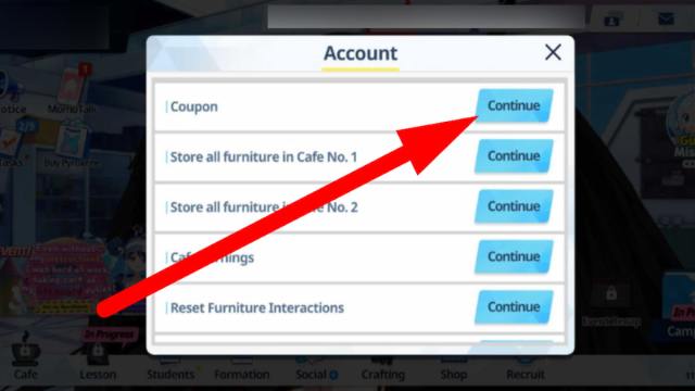 How to redeem Blue Archive Coupon codes, step 3