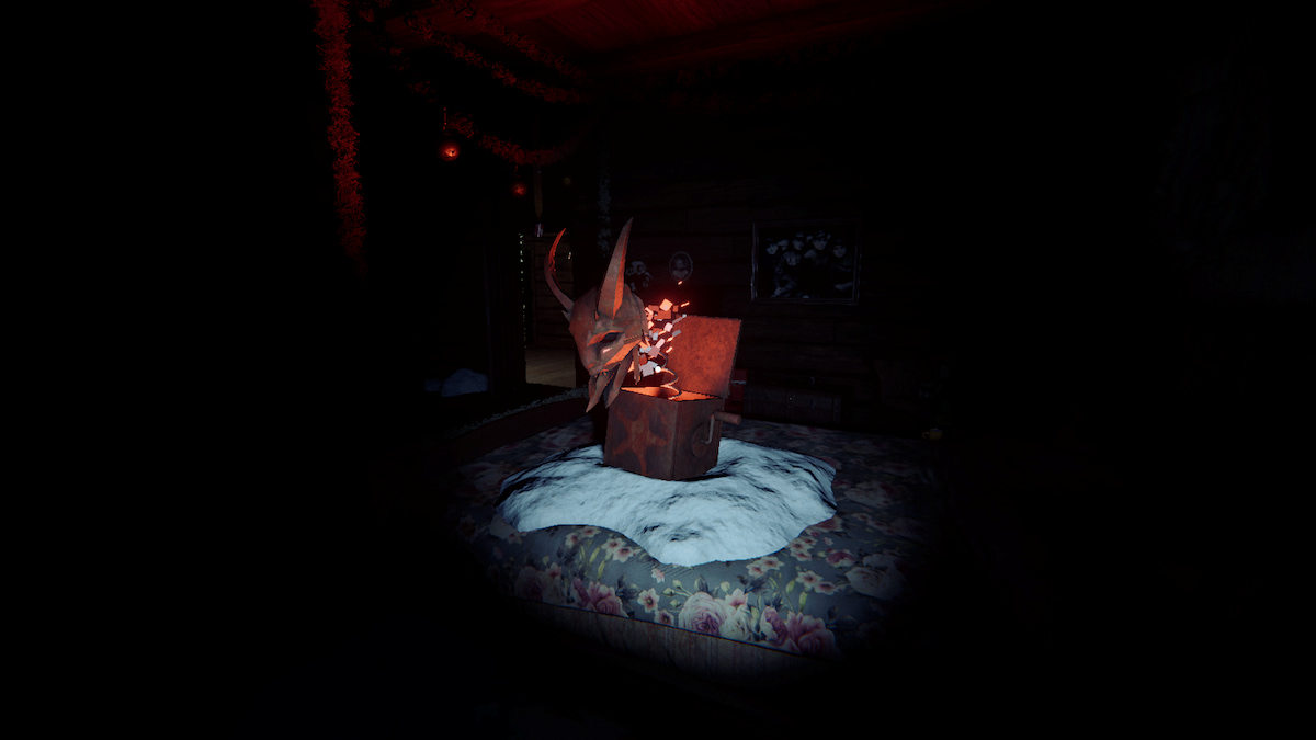a krampus box in the master bedroom in phasmophobia.
