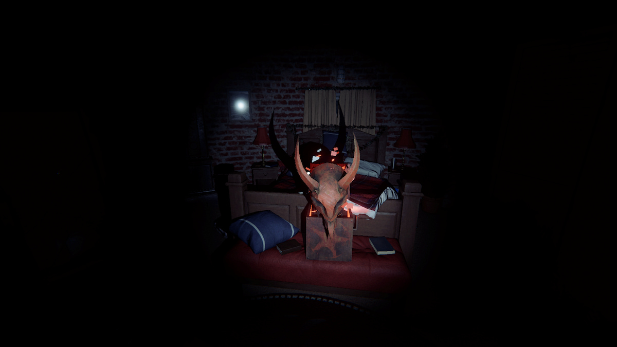 a krampus box in a master bedroom in phasmophobia.