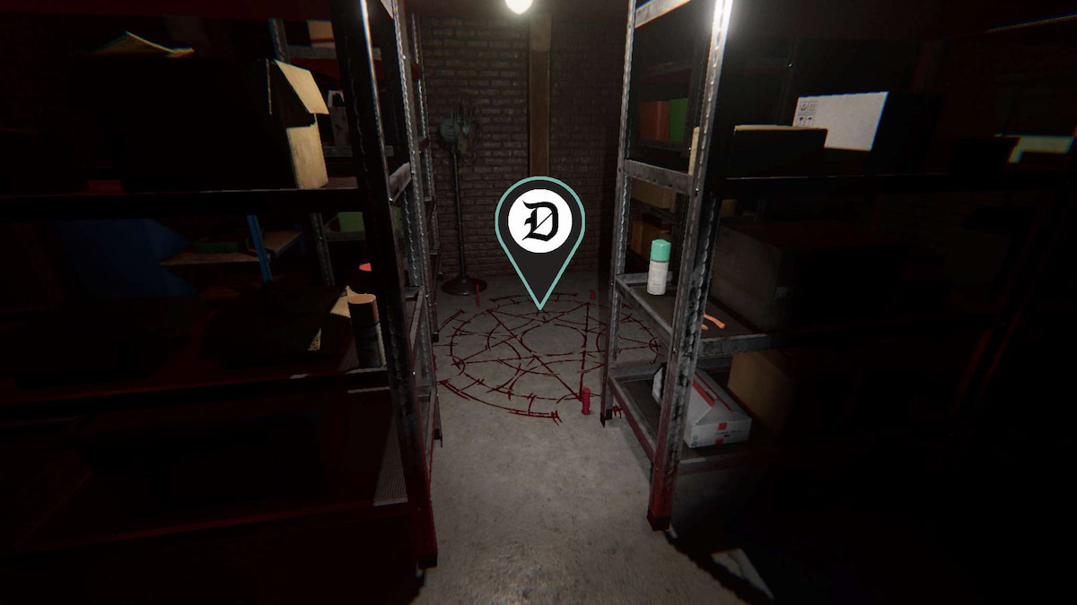 Summoning Circle at 42 Edgefield Road marked in Phasmophobia.