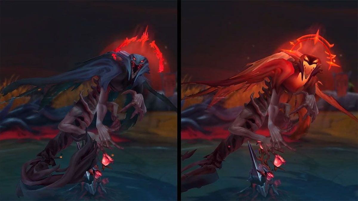 Picture showing two forms of Atakhan monster in League of Legends.