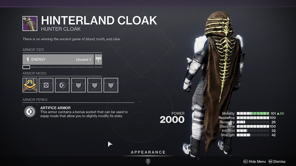 Artifice cloak in Destiny 2