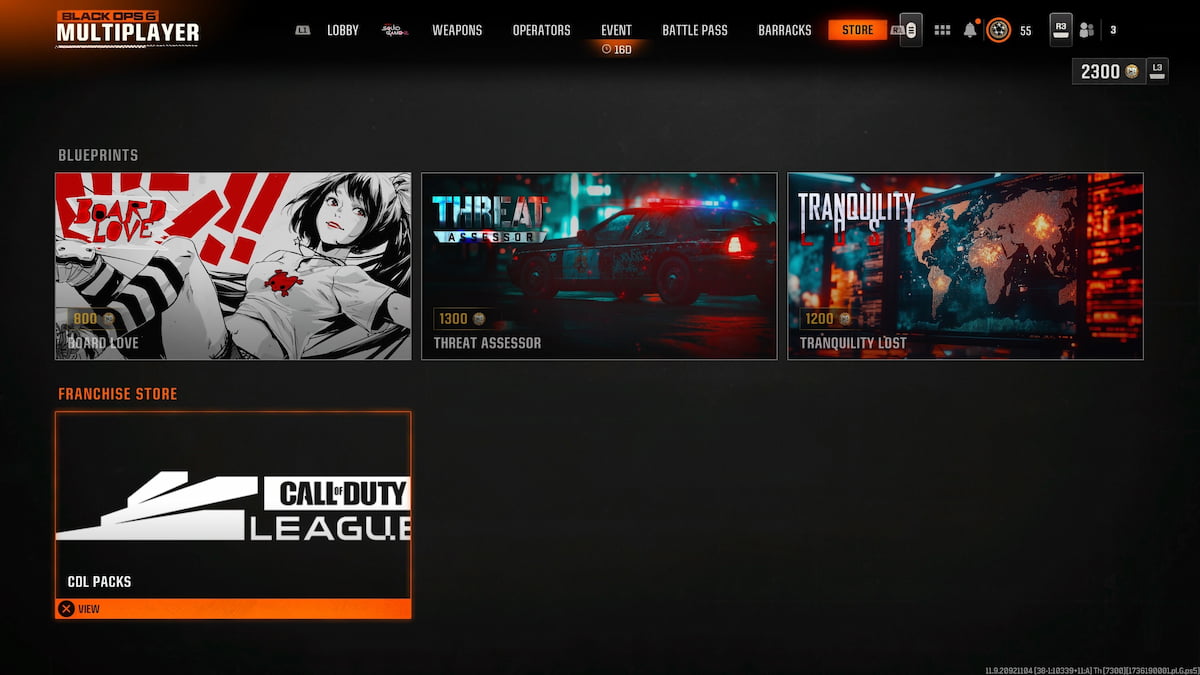 CDL store in BO6 in-game shop