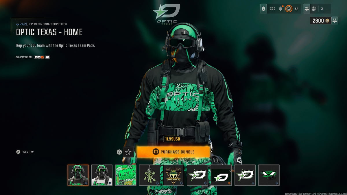 OpTic Texas operator skin for CDL in BO6