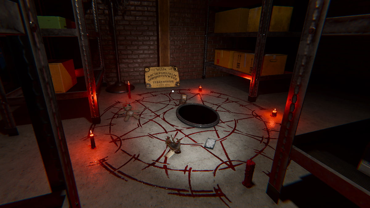 All Cursed Objects gathered around the Summoning Circle at 42 Edgefield Road in Phasmophobia.