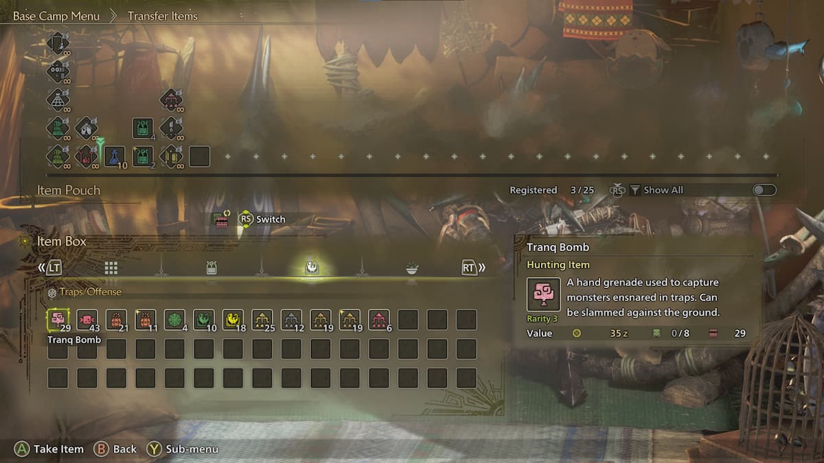 Capturing a monster tools in Monster Hunter Wilds