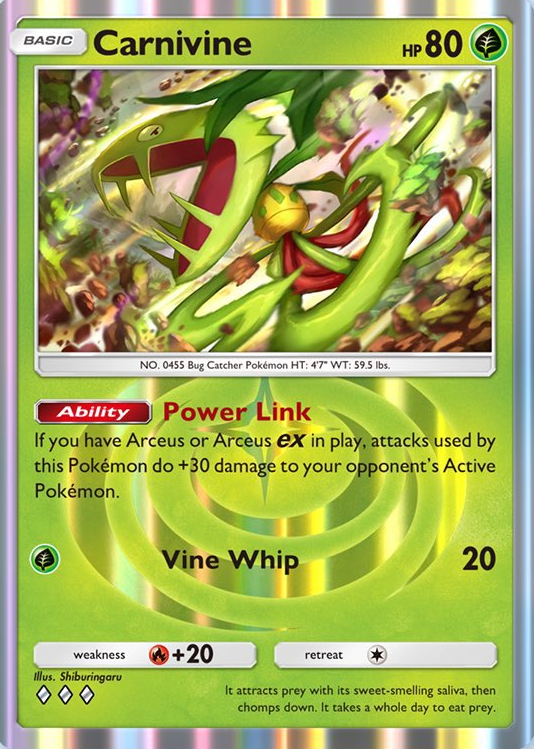 Carnivine from Triumphant Light in Pokemon TCG Pocket.