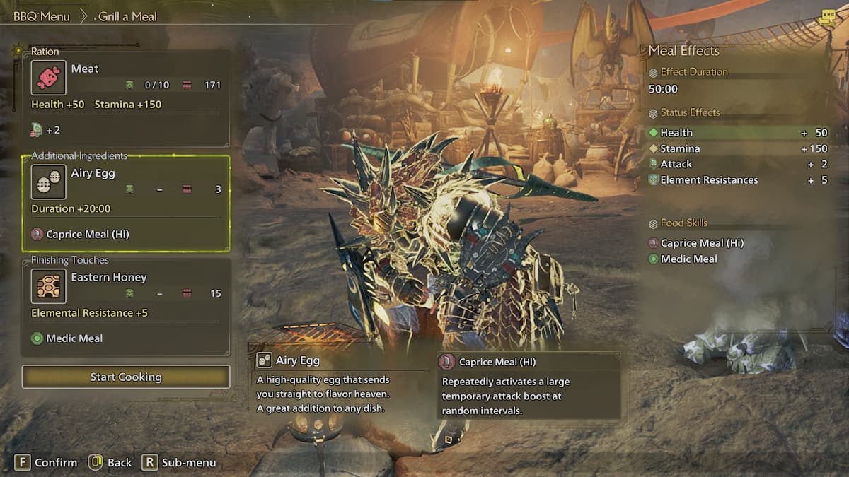 Fourth recipe in Monster Hunter Wilds