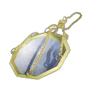 a white amulet surrounded by golden accents. This is the Golden Scale of Justice from Avowed