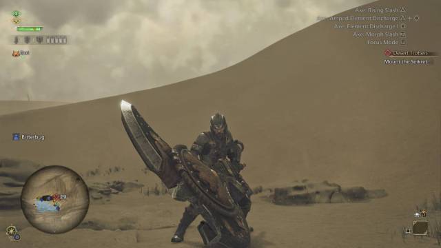 The Charge Blade in Axe mode in MH Wilds