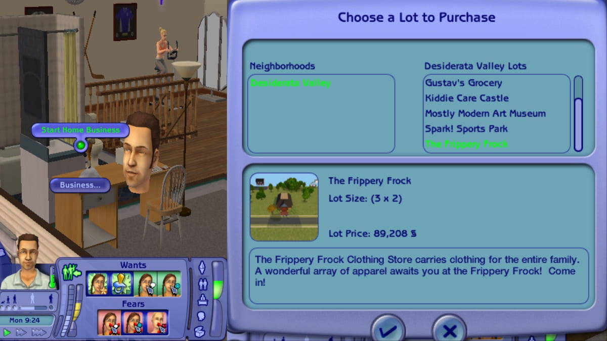starting a business in the sims 2
