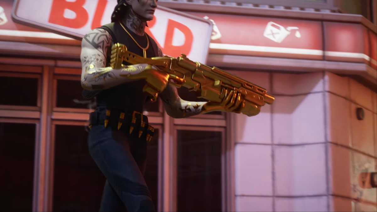 midas holding a golden gun in chapter 6 season 2 trailer