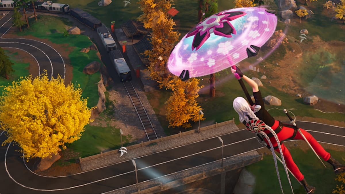 fortnite train heist from above