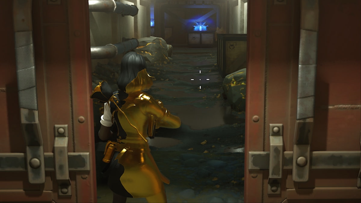 fortnite marigold character standing outside a vault