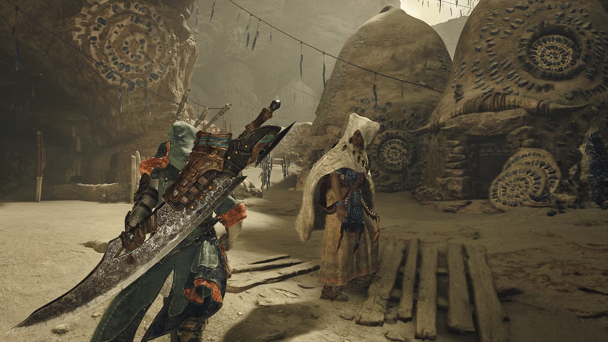 Monster Hunter approaching an NPC in Monster Hunter Wilds
