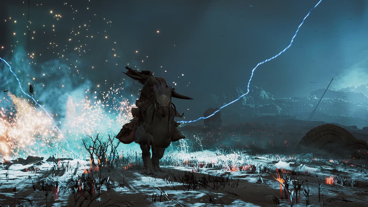 Lightning striking in MH Wilds screenshot
