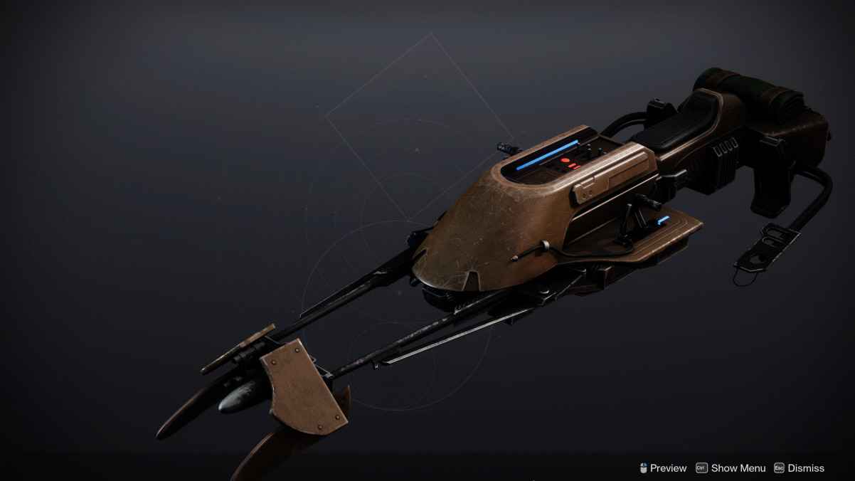 Repulsor Lift Jumpspeeder Sparrow, inspired by the speeders used by Imperial troops in Star Wars.