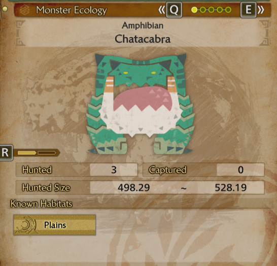 amphibian Chatacabra field monster guide image