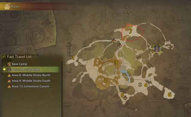 area 7 of the basin map is where you start your journey