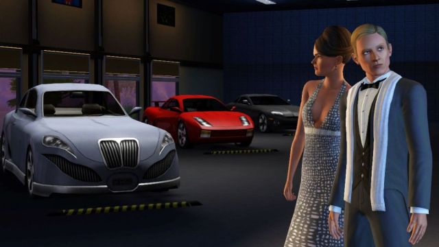 An image of the Fast Lane Stuff Pack from the Sims 3, which added many different cars to the game.