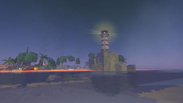 Picture showing the Roslit Lighthouse in Fisch to get Volcano Bobber.