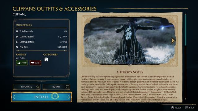 Cliffans Outfits & Accessories mod