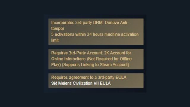 Civilization 7's DRM and activation policies on a plain background.