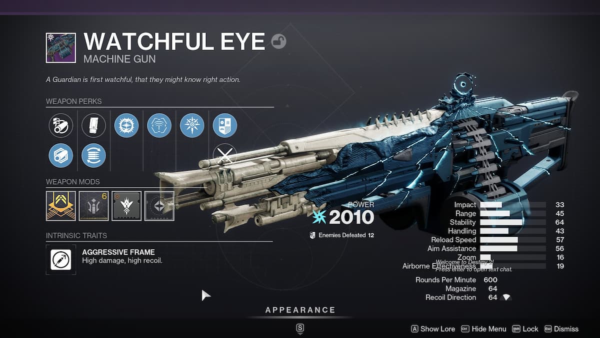Watchful Eye machine gun in Destiny 2