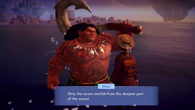 Talking to Maui during the A Sandy Competition quest in DDV.