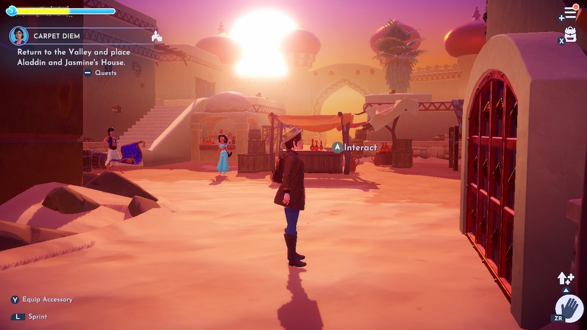 The secret door location in Agrabah in DDV.