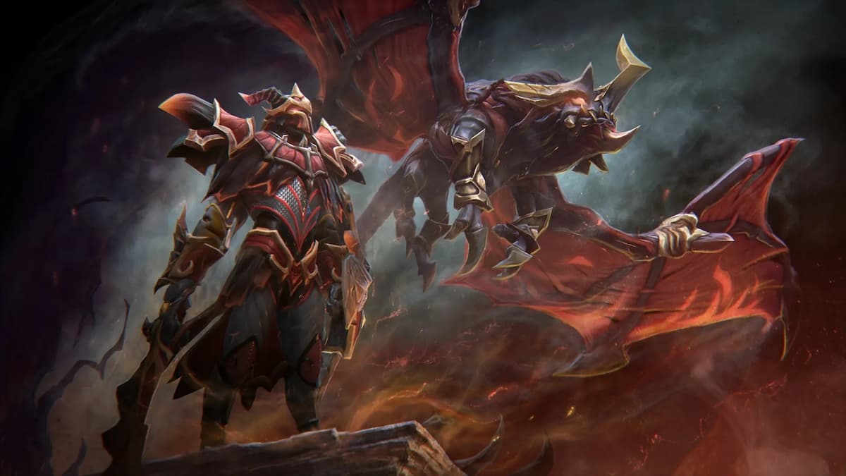Dota 2 Hero Dragon Knight and his ultimate form.