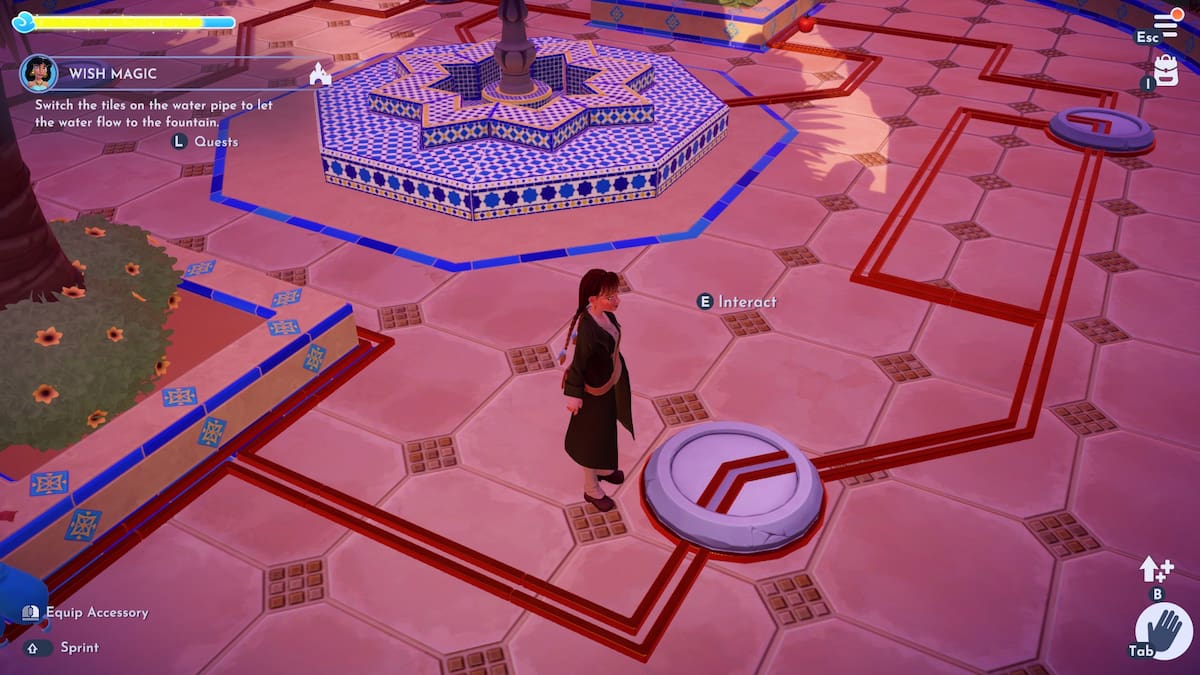 The first puzzle piece for the fountain in Disney Dreamlight Valley.