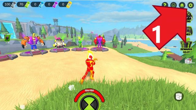 Ben 10 Super Hero Time Settings button