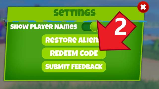 Ben 10 Super Hero Time Redeem Code button in the Settings menu