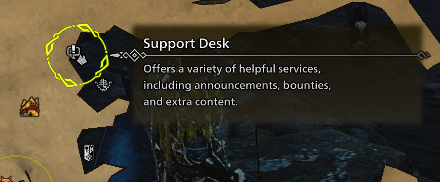 Support Desk icon in Monster Hunter Wilds