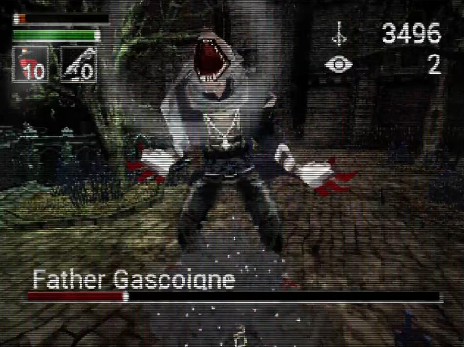 Father Gascoigne in the Bloodborne PSX "demake"