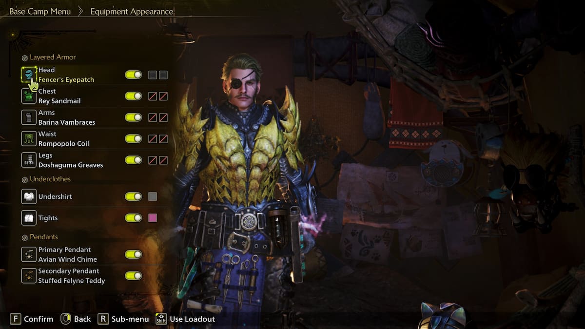 Layered Armor menu in Monster HUnter Wilds