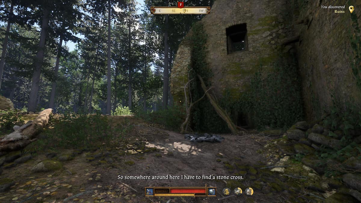 finding some old ruins in a wood
