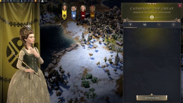 Civilization 7 screenshot of the Leader screen with Catherine the great.