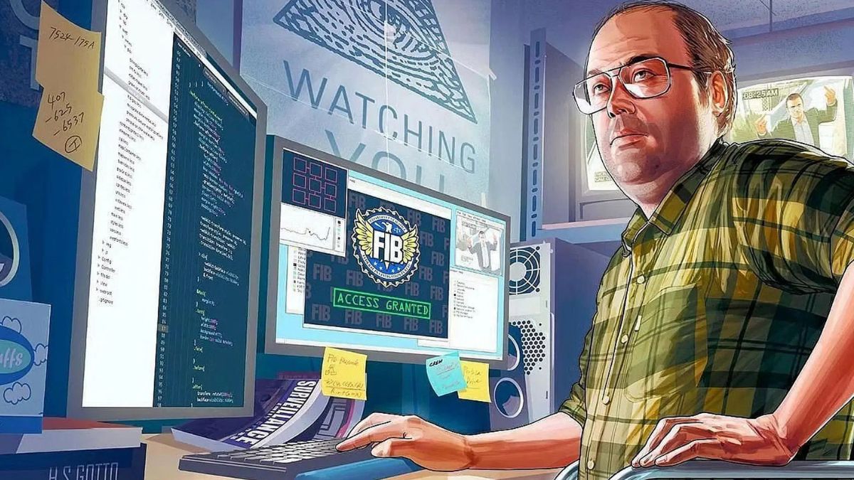 Lester sitting on a PC
